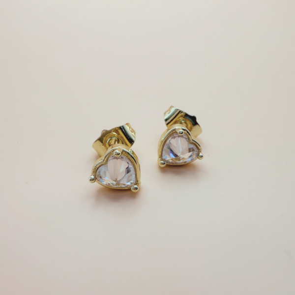 Aretes corazón zirconia