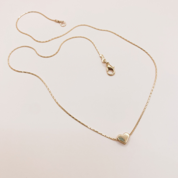 Collar dije de corazón chapa de oro de 14k