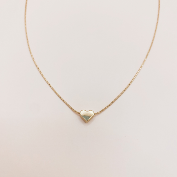 Collar dije de corazón chapa de oro de 14k - Image 2
